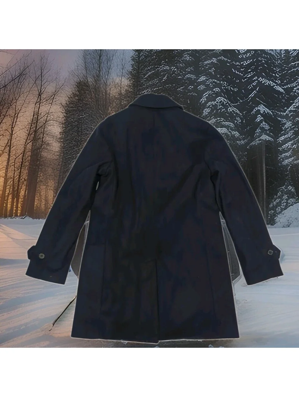 Banana Republic Italian Wool Car Coat Jacket Mens Small 40 Navy Mario Bellucci
